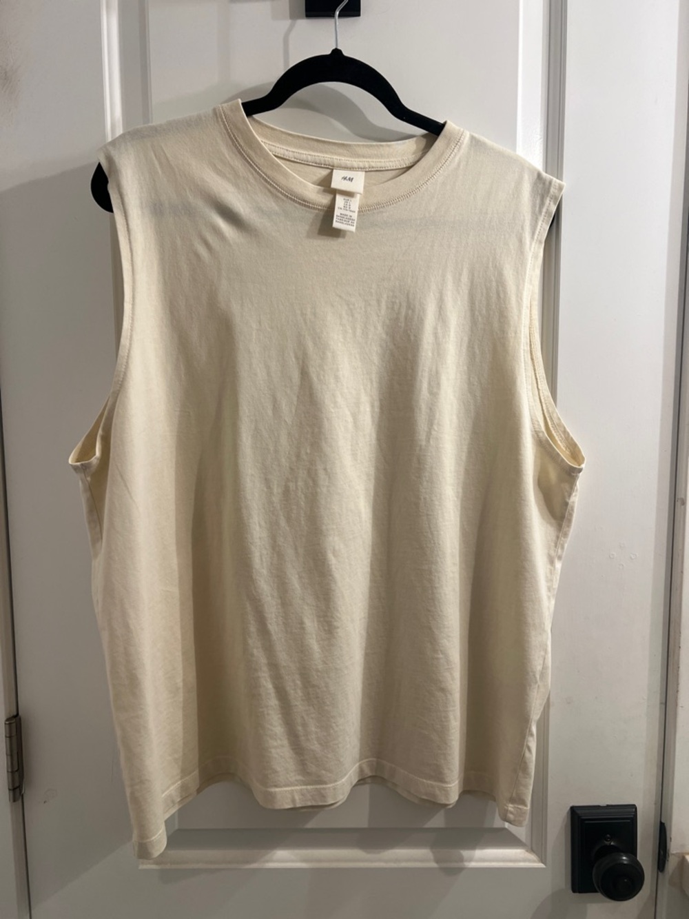 H&M Off-White Sleeveless Muscle Tee